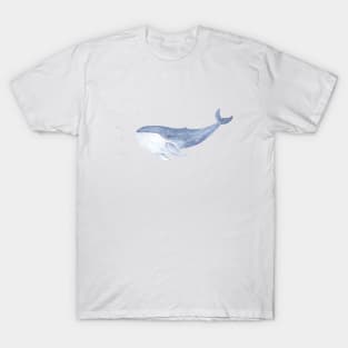 Blue Whale, Watercolor Illustration T-Shirt